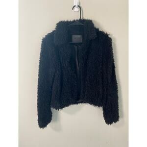 BlankNYC Faux Fur Teddy Bear Coat,‎ Black Size Small